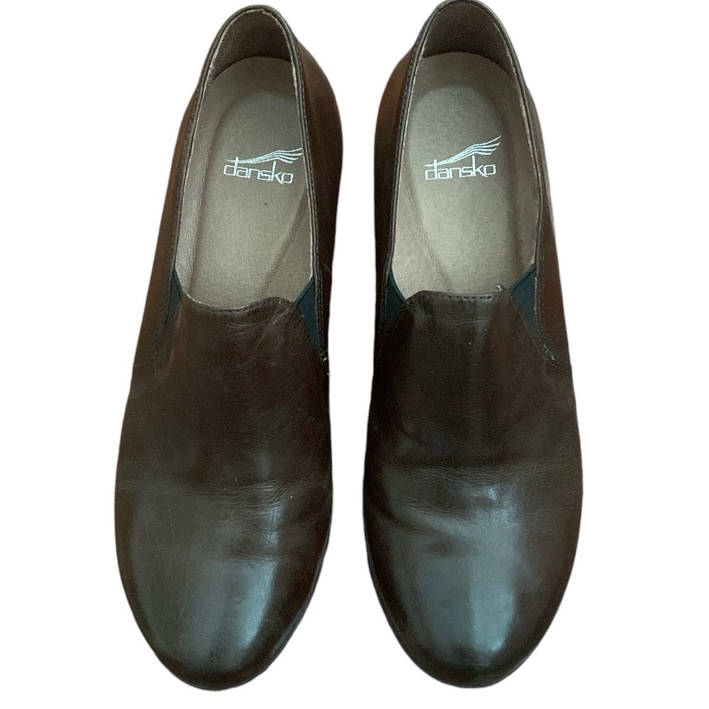 Dansko Robin Chocolate Burnished Clogs - Picture 2 of 14